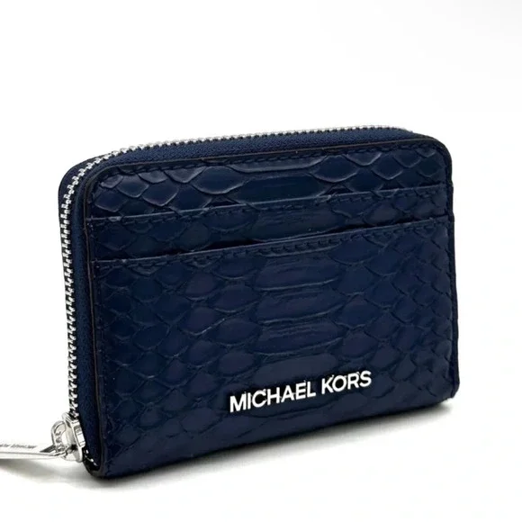 Michael Kors Medium ZA Card Case Wallet Navy Blue (NWT)